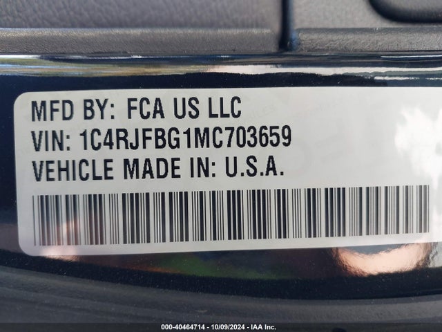 1C4RJFBG1MC703659 Jeep Grand Cherokee 80th Anniversary 4x4