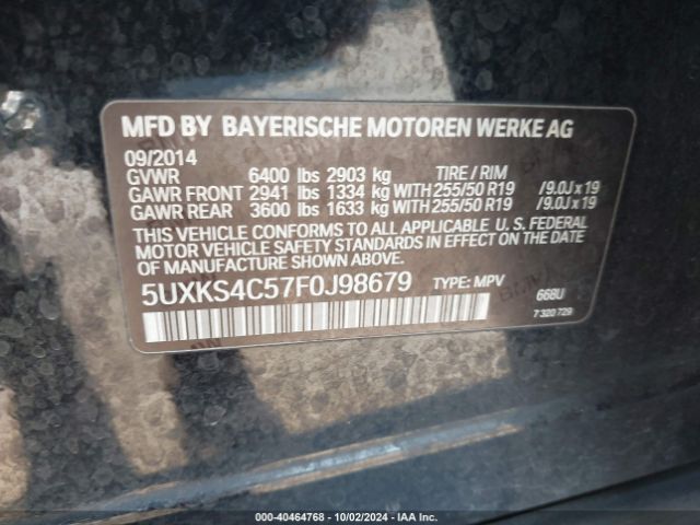 5UXKS4C57F0J98679 BMW X5 Xdrive35d