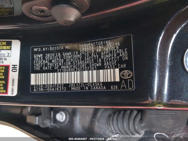 Toyota Corolla S Plus 2016 2T1BURHE2GC707361 Image 9