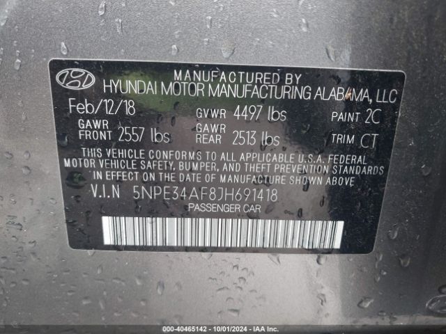 5NPE34AF8JH691418 Hyundai Sonata Sport