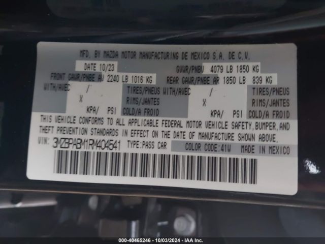 3MZBPABM1RM404541 Mazda Mazda3 2.5 S Select Sport
