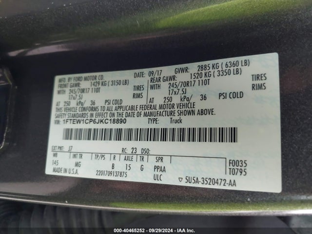Ford F-150 Xlt 2018 1FTEW1CP6JKC18890 Image 9