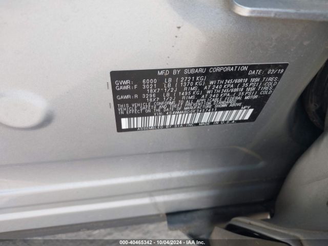 4S4WMABD0K3457411 Subaru Ascent Premium