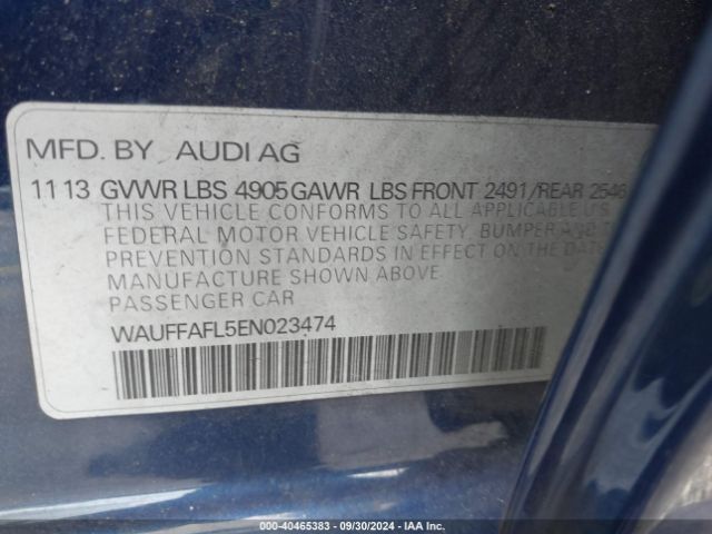 WAUFFAFL5EN023474 Audi A4 2.0t Premium