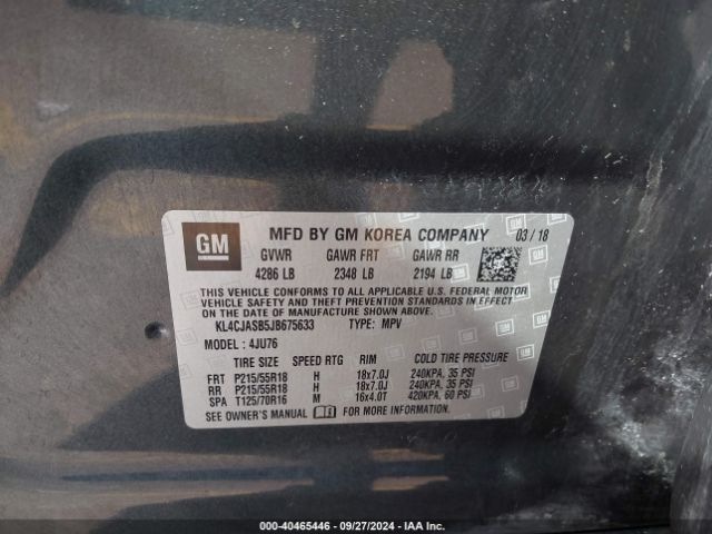 KL4CJASB5JB675633 Buick Encore Preferred