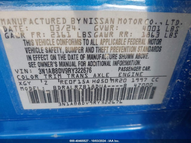 Nissan Sentra Sr Xtronic Cvt 2024 3N1AB8DV9RY322676 Image 9