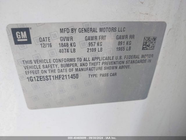 1G1ZE5ST1HF211450 Chevrolet MALIBU 1LT