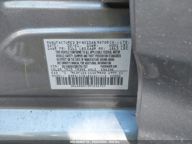 Nissan Sentra Sr Xtronic Cvt 2021 3N1AB8DV3MY251757 Image 9