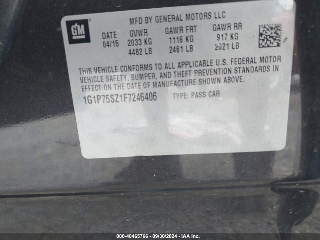 Chevrolet Cruze Diesel 2015 1G1P75SZ1F7246406 Image 9