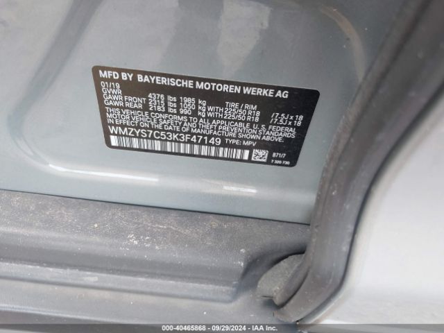 WMZYS7C53K3F47149 Mini Countryman Cooper