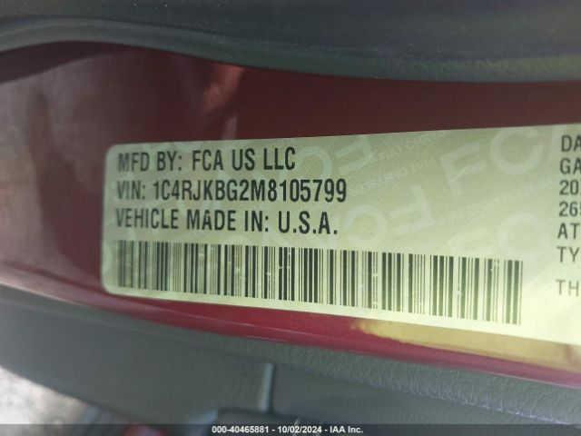 1C4RJKBG2M8105799 Jeep Grand Cherokee L Limited 4x4