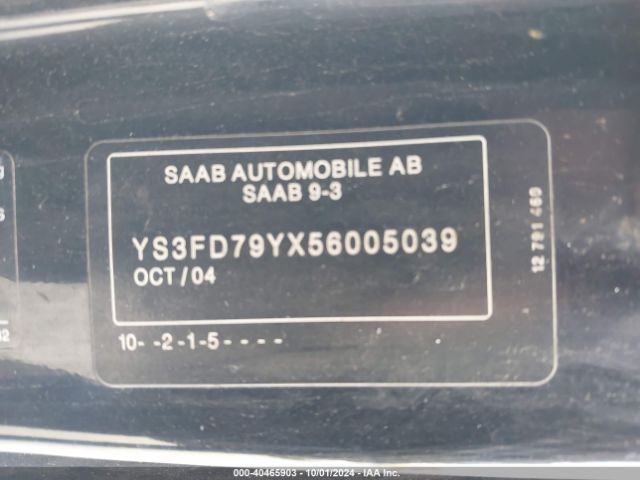 2005 SAAB 9-3 YS3FD79YX56005039 Photo 8