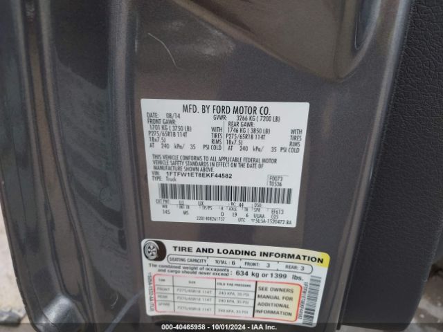 1FTFW1ET8EKF44582 Ford F-150 Xlt