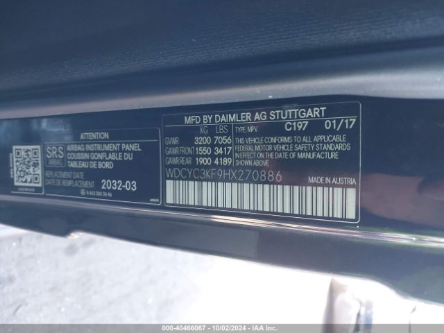 WDCYC3KF9HX270886 Mercedes-Benz G 550 4matic