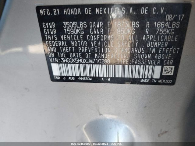 3HGGK5H0XJM710288 Honda Fit Ex-l