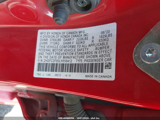 Honda Civic Sport 2020 2HGFC2F80LH558412 Image 9