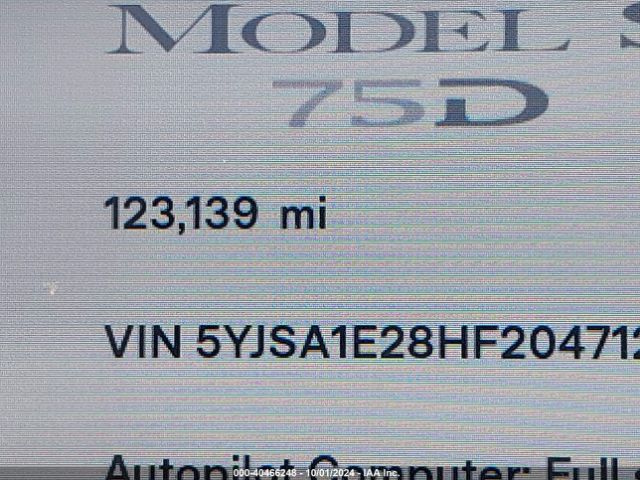 5YJSA1E28HF204712 Tesla Model S 100d/60d/75d/90d/p100d