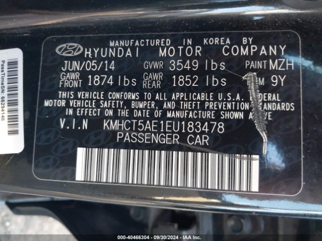 KMHCT5AE1EU183478 Hyundai ACCENT GS