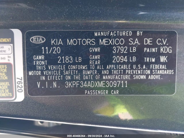 KIA Forte Gt-line 2021 3KPF34ADXME309711 Image 9