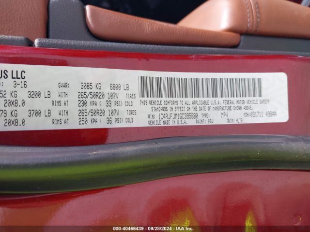 1C4RJFJM1GC395680 Jeep Grand Cherokee Summit