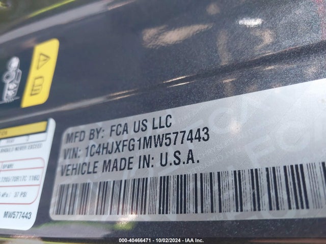 1C4HJXFG1MW577443 Jeep Wrangler Unlimited Rubicon 4x4