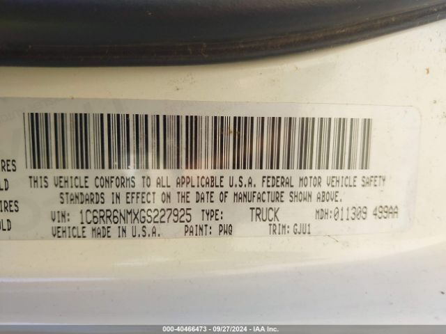 1C6RR6NMXGS227925 RAM 1500 Laramie