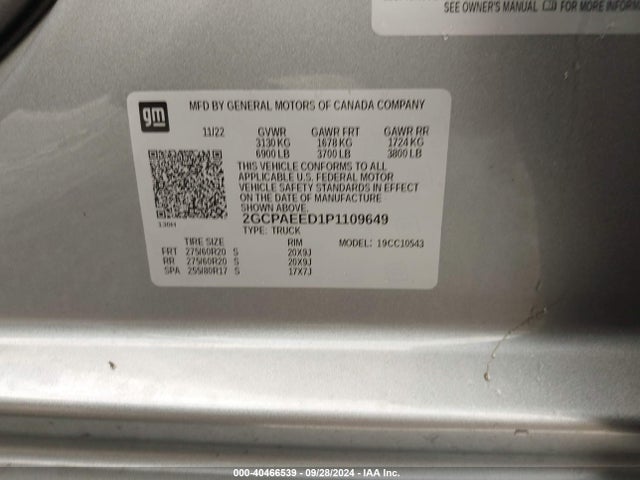 2GCPAEED1P1109649 Chevrolet Silverado 1500 2wd  Short Bed Ltz