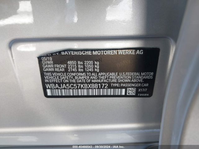 WBAJA5C57KBX88172 BMW 530I
