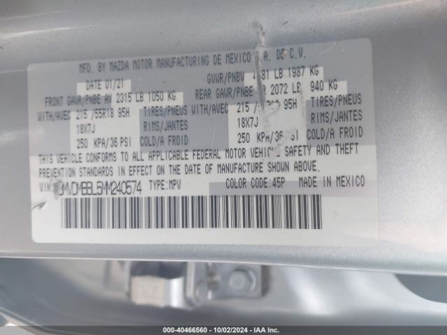 3MVDMBBL5MM240574 Mazda Cx-30 Select