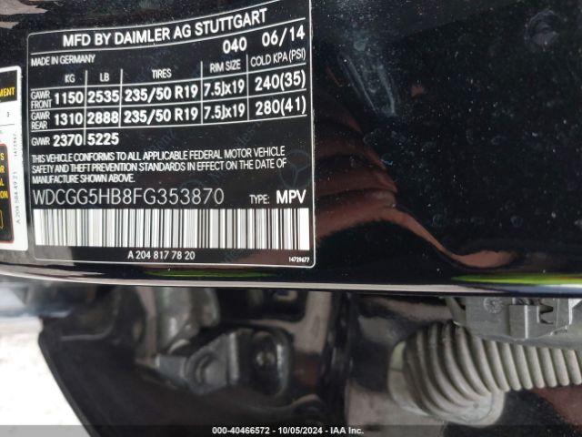 WDCGG5HB8FG353870 Mercedes-Benz GLK 350
