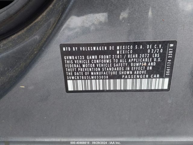 3VWCB7BU3LM033038 Volkswagen Jetta 1.4t R-line/1.4t S/1.4t Se