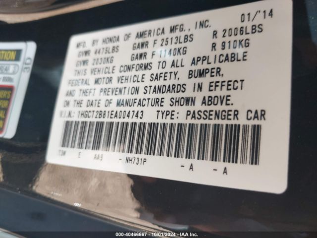 1HGCT2B81EA004743 Honda Accord Ex-l V-6