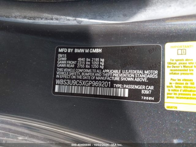 WBS3U9C5XGP969201 BMW M4