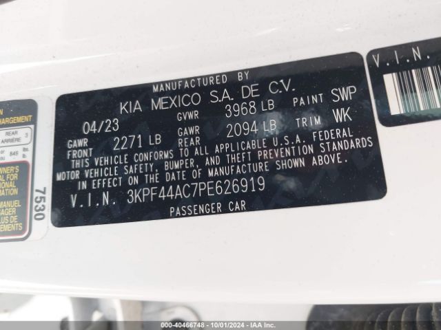 3KPF44AC7PE626919 KIA FORTE GT
