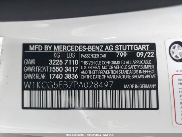 W1KCG5FB7PA028497 Mercedes-Benz Amg Eqs 4matic+