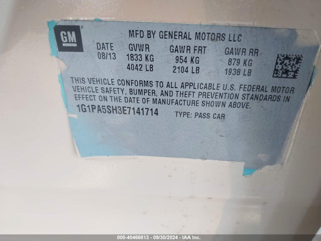 Chevrolet Cruze Ls Auto 2014 1G1PA5SH3E7141714 Image 9