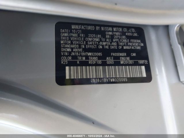 JN1BJ1BV7MW320085 Nissan Rogue Sport Sv Fwd Xtronic Cvt