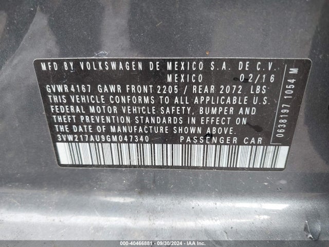 Volkswagen Golf Tsi S 2016 3VW217AU9GM047340 Image 9