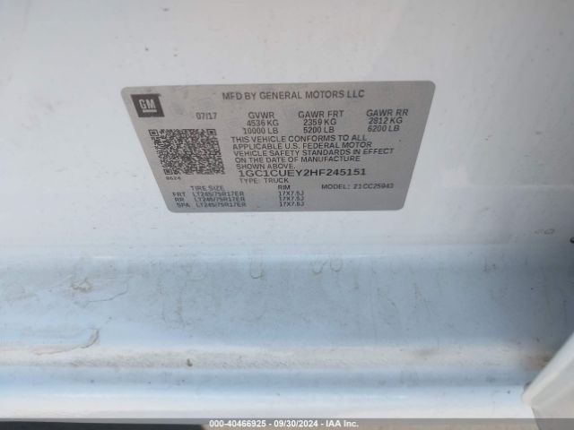 1GC1CUEY2HF245151 Chevrolet Silverado 2500hd Wt