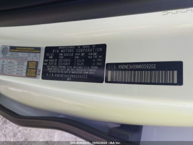 KNDNE5H39N6059202 KIA Carnival Mpv Sx Prestige