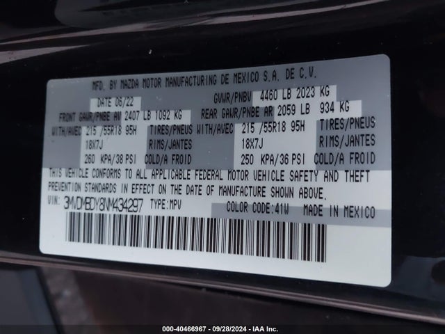 3MVDMBDY8NM434297 Mazda Cx-30 2.5 Turbo Premium