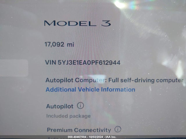 2023 TESLA MODEL 3 5YJ3E1EA0PF612944 Photo 6