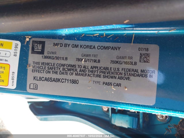 Chevrolet Spark Ls Manual 2019 KL8CA6SA8KC711880 Image 9