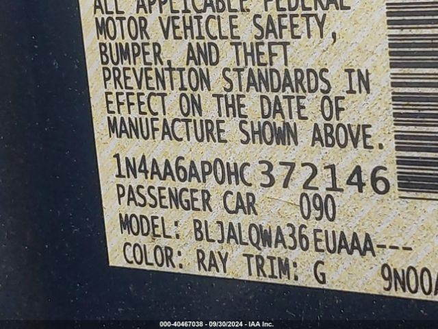 1N4AA6AP0HC372146 Nissan Maxima 3.5 S