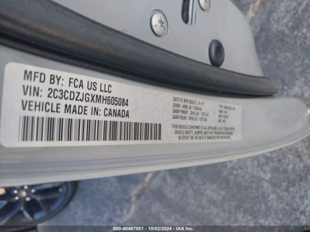 2C3CDZJGXMH605084 Dodge Challenger Gt