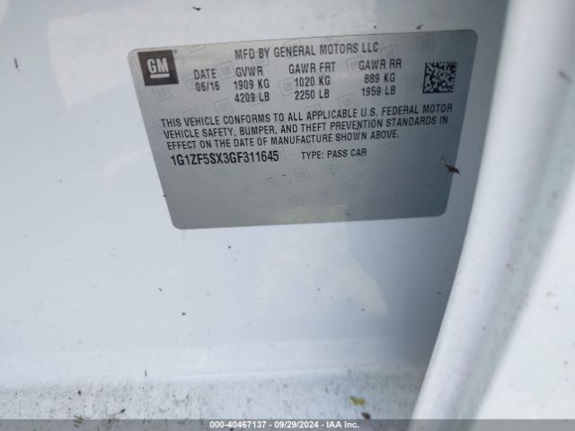 1G1ZF5SX3GF311645 Chevrolet MALIBU 2LT