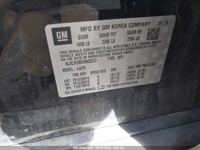 KL4CJESB9JB620223 Buick Encore Preferred