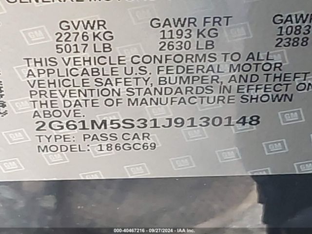 2G61M5S31J9130148 Cadillac XTS LUXURY