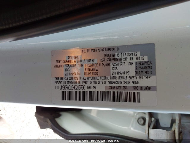 Mazda Cx-5 Touring 2017 JM3KFACL9H0216760 Image 9