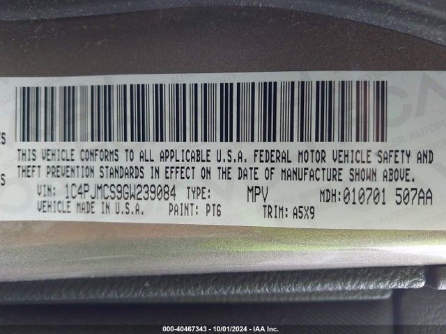 Jeep Cherokee Latitude 2016 1C4PJMCS9GW239084 Image 9